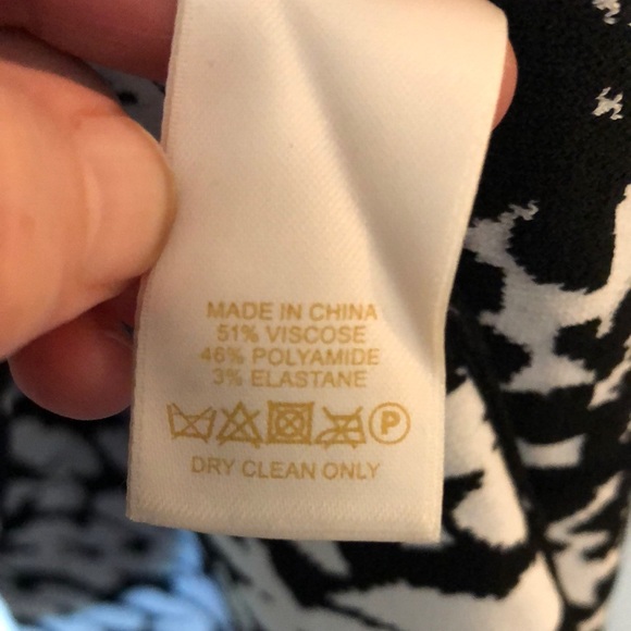 Kate Spade Black and White Floral Jacquard Fit and Flare Dress, Size Large. - Picture 11 of 11